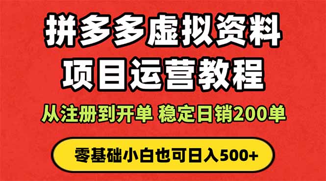 拼多多开店运营课程： 蓝海变现玩法，轻松实现睡后收入 零基础小白也可…-项目网