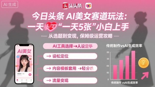 今日头条AI美女赛道玩法，一天轻松5张，小白轻松上手-项目网