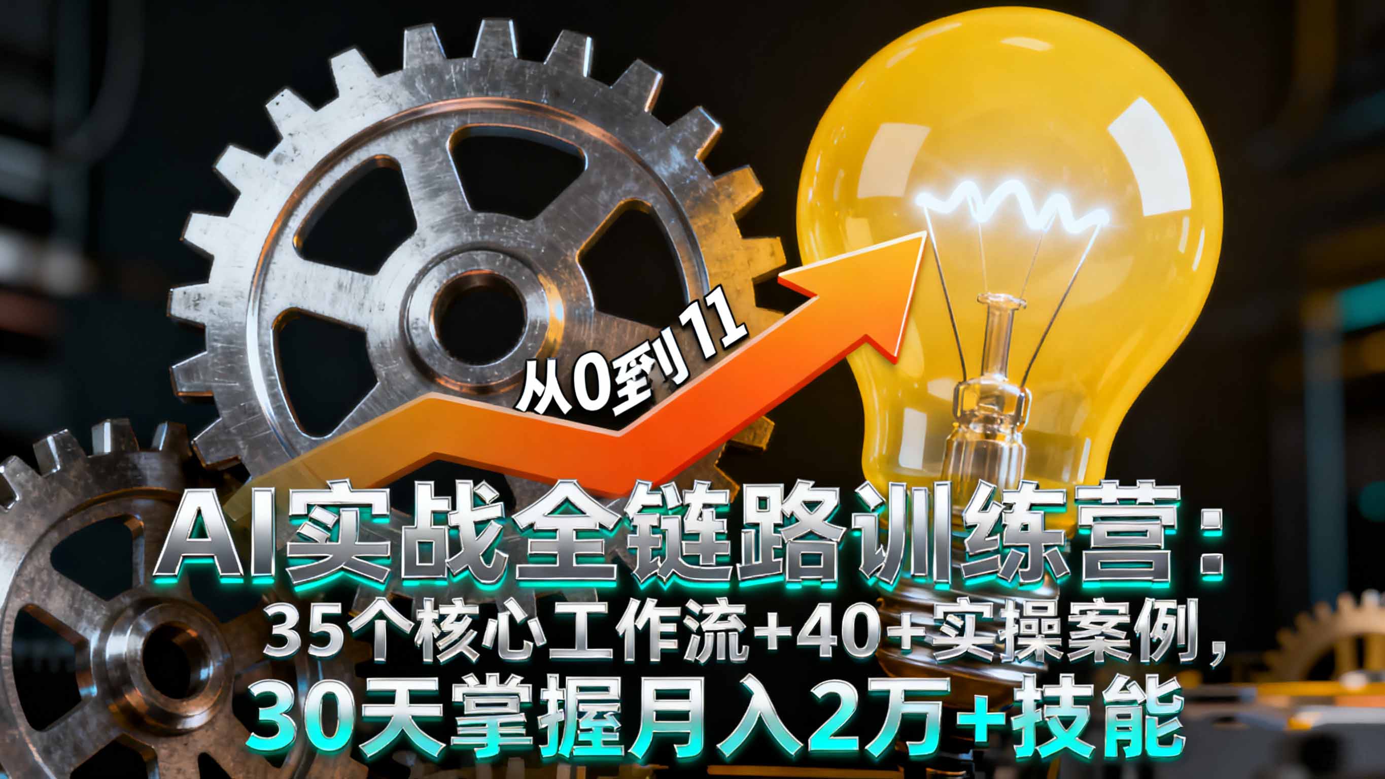 AI实战全链路训练营：35个核心工作流+40+实操案例，30天掌握月入2万+技能-项目网