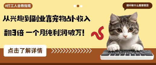 从兴趣到副业靠宠物占卜收入翻3倍一个月纯利润破W-项目网
