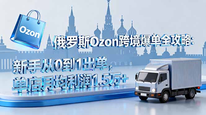 俄罗斯Ozon跨境爆单全攻略：新手从0到1出单，单店月均利润1.5万+-项目网