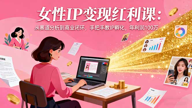 女性IP变现红利课：从赛道分析到商业闭环，手把手教IP孵化，年利润100万-项目网