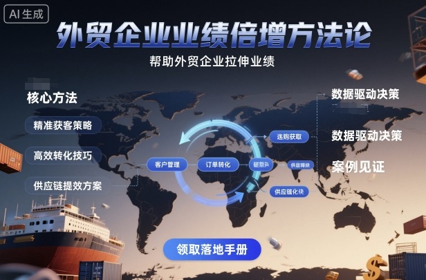 外贸企业业绩倍增方法论，帮助外贸企业拉伸业绩-项目网