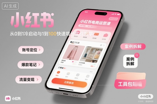 小红书电商运营课：从0到1冷启动与1到100快速增长实战教学-项目网