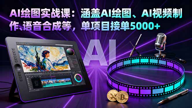 AI绘图实战课：涵盖AI绘图、AI视频制作、语音合成等，单项目接单5000+-项目网