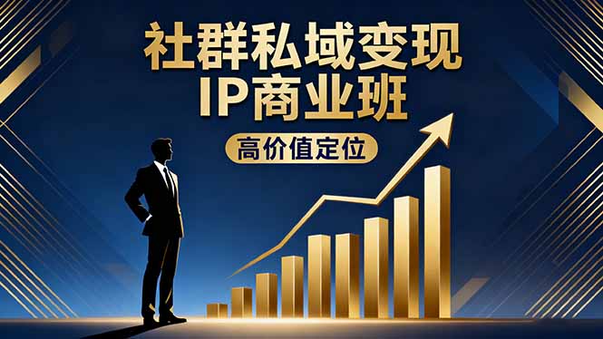 社群私域变现IP商业班，高价值定位,精准引流,私聊成交，实践年盈利破百万-项目网
