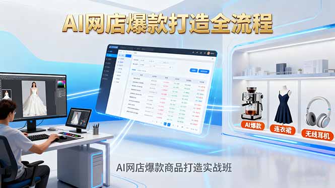 AI网店爆款商品打造实战班：AI技术实现商品图智能处理，快速搭建AI网店-项目网