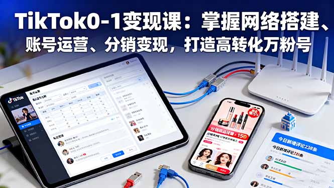 TikTok0-1变现课：掌握网络搭建、账号运营、分销变现，打造高转化万粉号-项目网