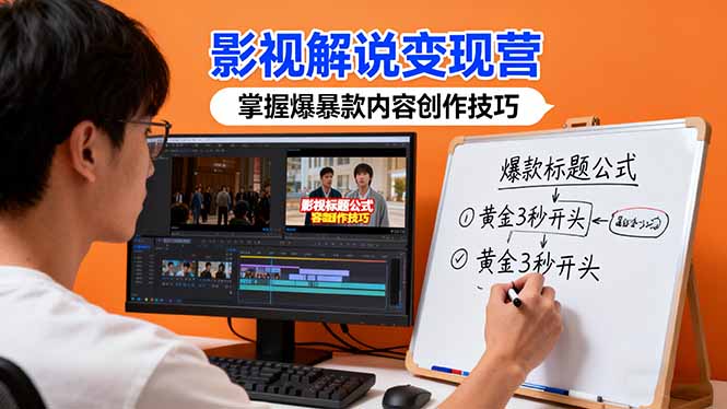 影视解说变现营：通过30+实战案例爆款内容创作技巧，掌握影视解说盈利密码-项目网