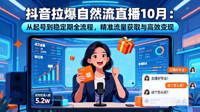 抖音拉爆自然流直播10月：从起号到稳定期全流程，精准流量获取与高效变现-项目网