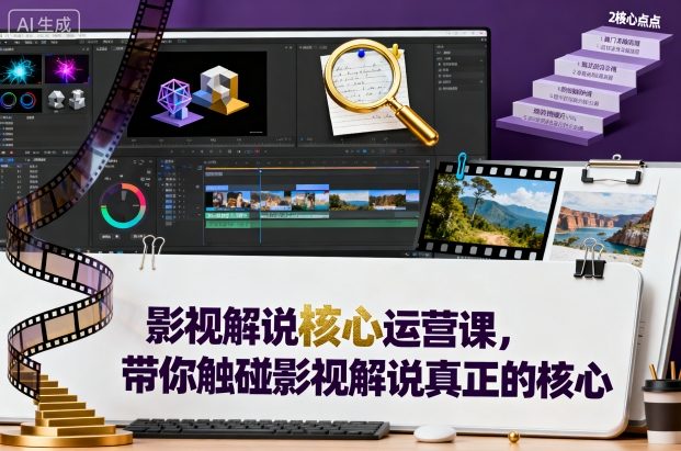 影视解说核心运营课，带你触碰影视解说真正的核心-项目网