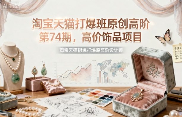 淘宝天猫打爆班原创高阶第74期，高价饰品项目-项目网