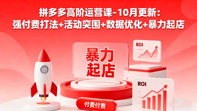 拼多多高阶运营课-10月更新：强付费打法+活动突围+数据优化+暴力起店-项目网