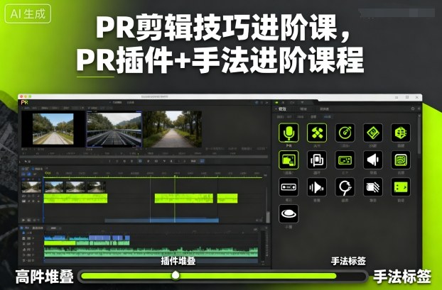 PR剪辑技巧进阶课，PR插件+手法进阶课程-项目网