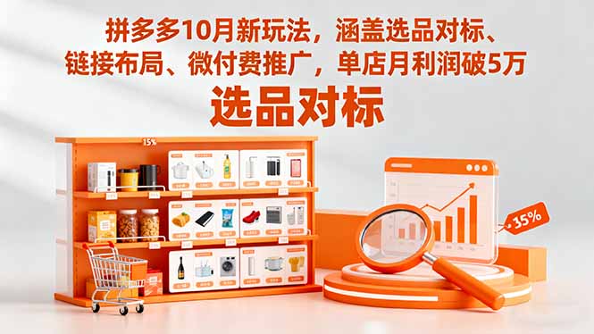 拼多多10月新玩法，涵盖选品对标、链接布局、微付费推广，单店月利润破5万-项目网