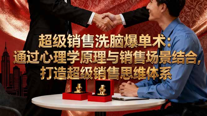 超级销售洗脑爆单术:通过心理学原理与销售场景结合,打造超级销售思维体系-项目网
