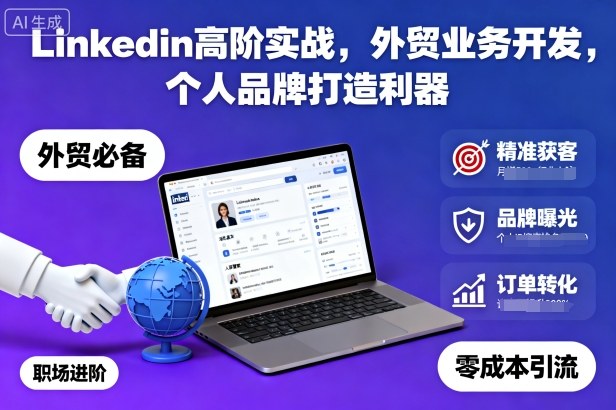 Linkedin高阶实战，外贸业务开发，个人品牌打造利器-项目网