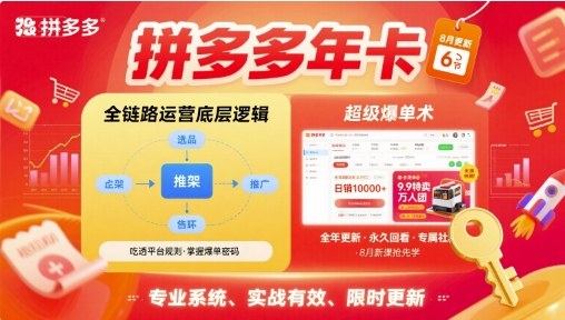 拼多多年卡，拼多多全链路运营底层逻辑，超级爆单术【更新10月】-项目网