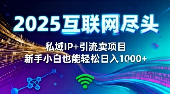 2025网创尽头王炸项目！私域IP+精准引流，新手小白在家躺賺日入1k，零经验也能上手【揭秘】-项目网