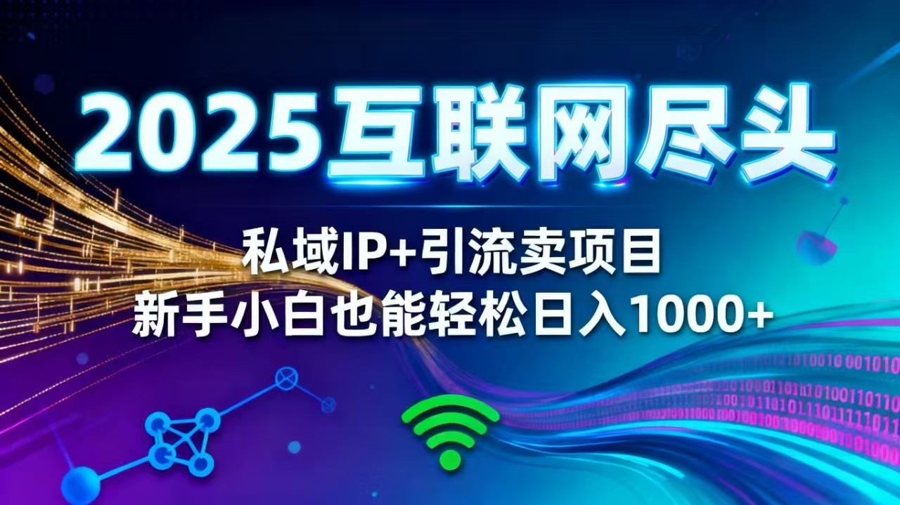 2025网创尽头王炸项目！私域 IP + 精准引流，新手小白在家躺赚日入 1000+-项目网