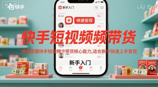 快手短视频带货，快速掌握快手短视频带货核心能力，适合新手快速上手变现-项目网
