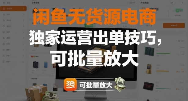 闲鱼无货源电商，独家运营出单技巧，可批量放大-项目网