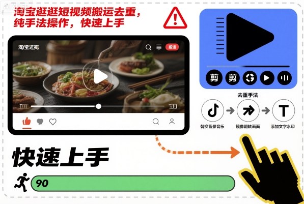 淘宝逛逛短视频搬运去重，纯手法操作，快速上手-项目网