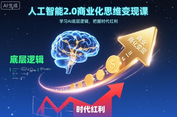 人工智能2.0商业化思维变现课，学习AI底层逻辑，把握时代红利-项目网