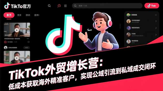 TikTok外贸增长营：低成本获取海外精准客户，实现公域引流到私域成交闭环-项目网