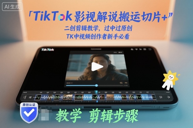 TikTok影视解说搬运切片+二创剪辑教学，过中过原创，TK中视频创作者新手必看-项目网