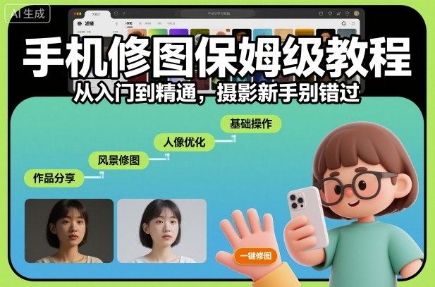 手机修图保姆级教程，从入门到精通，摄影新手别错过-项目网