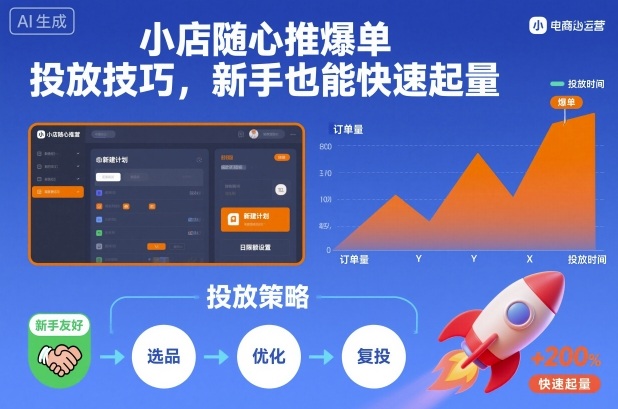 小店随心推爆单投放技巧，新手也能快速起量-项目网