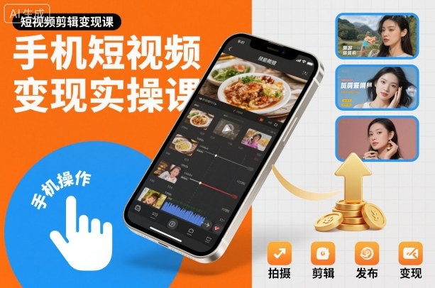 手机短视频变现实操课，短视频剪辑变现课-项目网