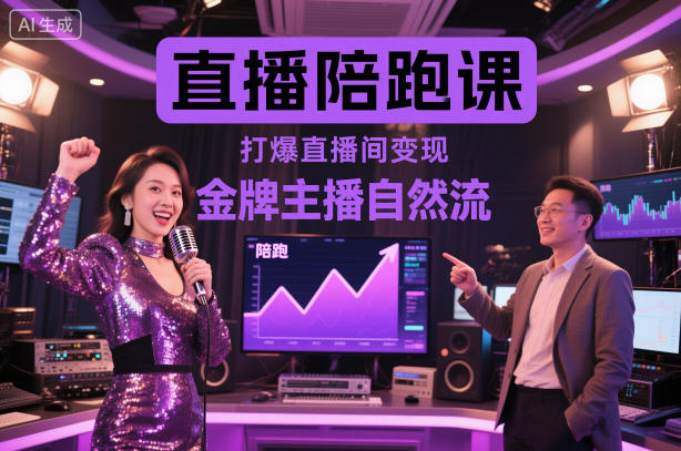 直播陪跑课，金牌主播自然流打爆直播间，复制高变现玩法-项目网