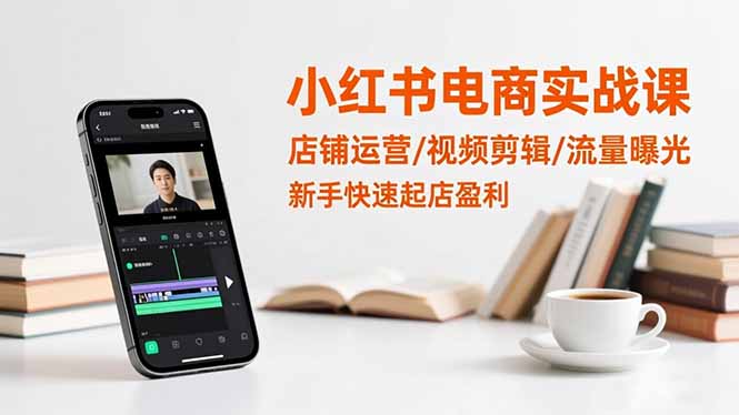 小红书电商实战课：店铺运营/视频剪辑/流量曝光，新手快速起店盈利-项目网