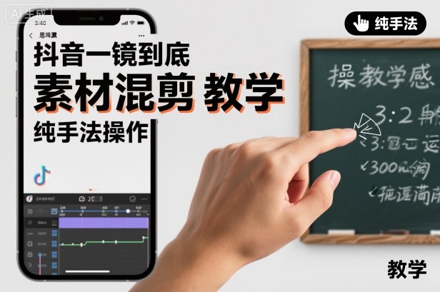抖音一镜到底素材混剪教学，纯手法操作-项目网