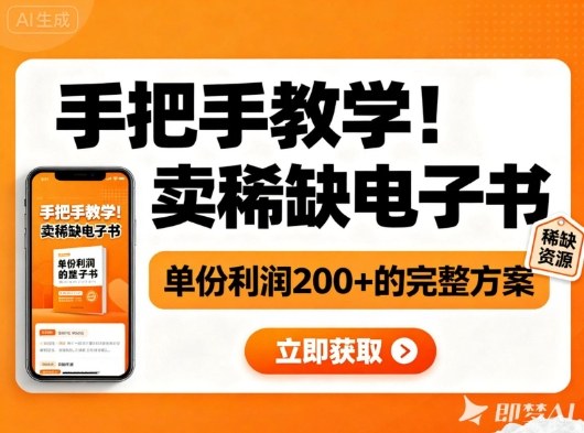 手把手教学！在小红书卖稀缺电子书，单份利润2张+的完整方案-项目网