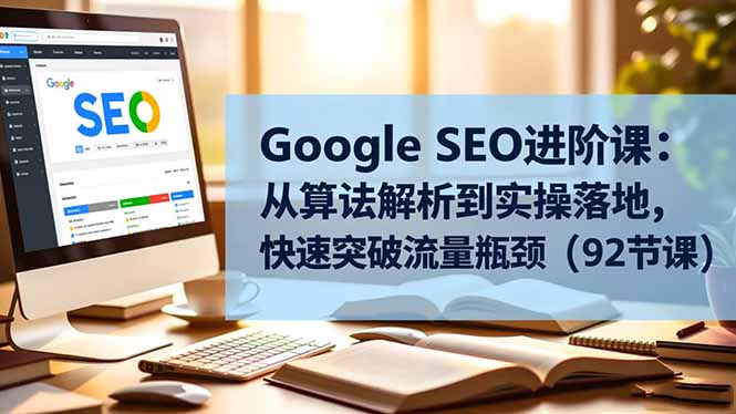 Google SEO进阶课：从算法解析到实操落地，快速突破流量瓶颈(92节课-项目网