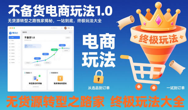 不备货电商玩法1.0，​无货源转型之路独家揭秘，一站到底，终极玩法大全-项目网