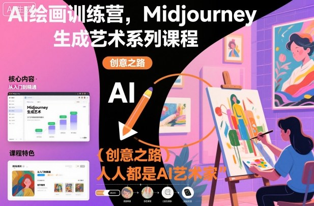 AI绘画训练营，Midjourney生成艺术系列课程，人人都是AI艺术家-项目网