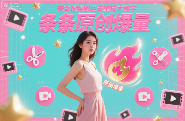 美女视频搬运去重技术教学，条条原创爆量-项目网