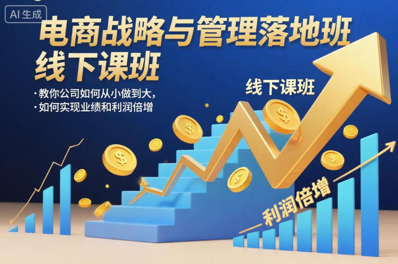 电商战略与管理落地班线下课，教你公司如何从小做到大，如何实现业绩和利润倍增【录音】-项目网