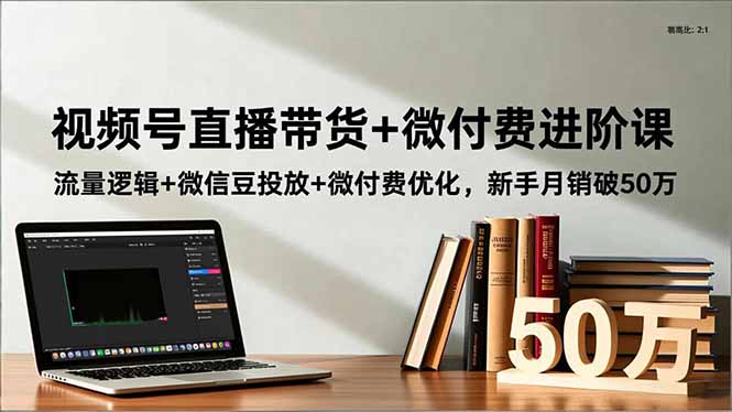 视频号直播带货+微付费进阶课：流量逻辑+微信豆投放+微付费优化，新手月销破50万-项目网
