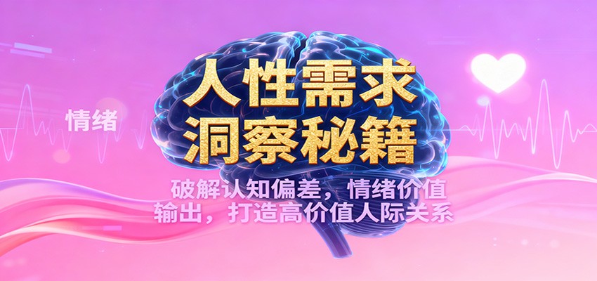 人性需求洞察秘籍，破解认知偏差，情绪价值输出，打造高价值人际关系-项目网