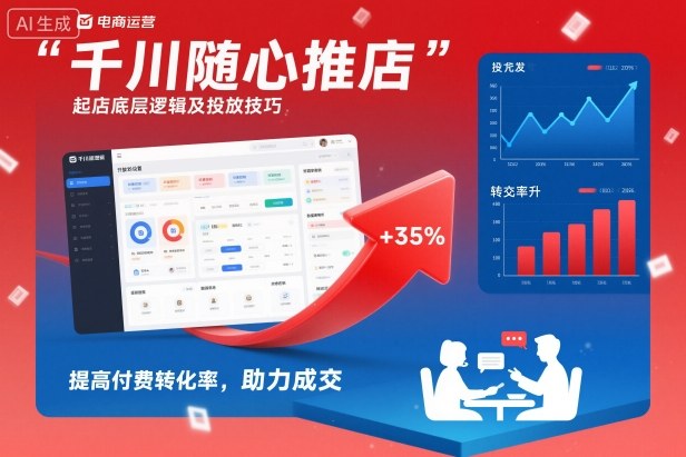 千川随心推起店底层逻辑及投放技巧，提高付费转化率，助力成交-项目网