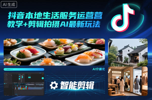 抖音本地生活服务运营教学+剪辑拍摄AI最新玩法-项目网