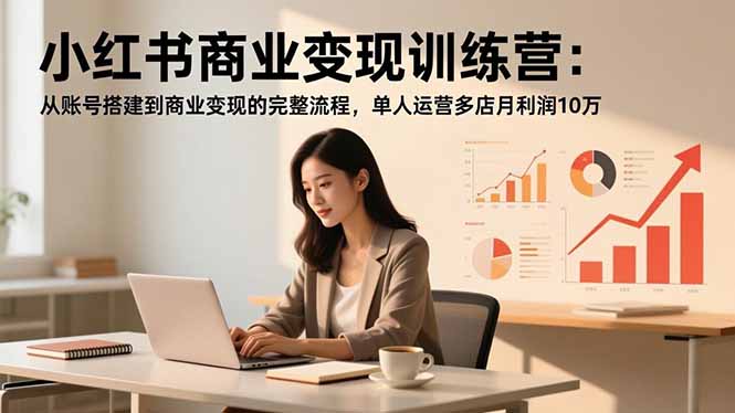 小红书商业变现训练营：从账号搭建到商业变现的完整流程，单人运营多店月利润10万-项目网
