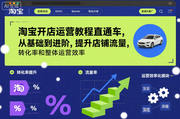 淘宝开店运营教程直通车，从基础到进阶，提升店铺流量，转化率和整体运营效率(更新11月)-项目网