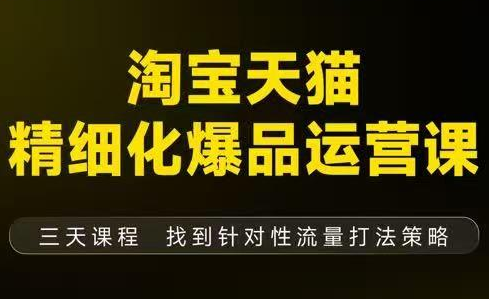 猫课子幽·淘宝天猫精细化爆品运营【音频+字幕+文档】(9月12-14杭州线下课)-项目网