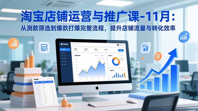 淘宝店铺运营与推广课-11月：从测款筛选到爆款打爆完整流程，提升店铺流量与转化效率-项目网